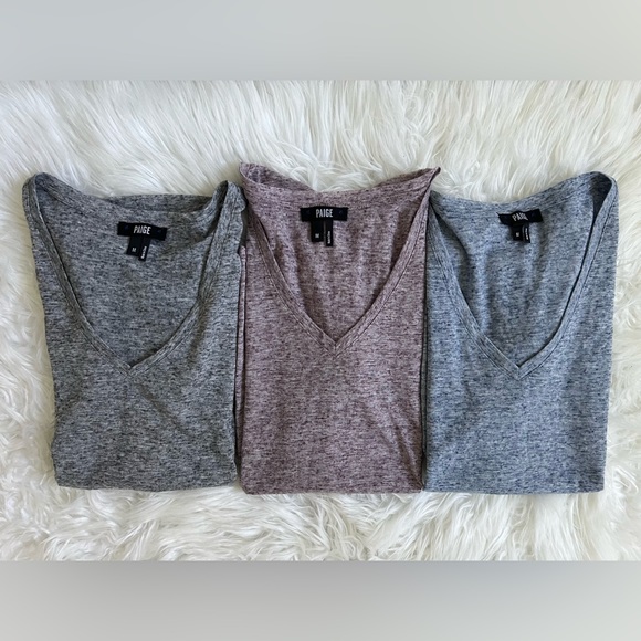 PAIGE Tops - Paige Heathered V Neck Tees